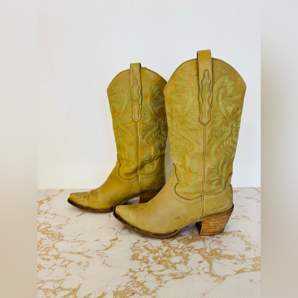 Jeffrey Campbell Pistachio Green western Boots